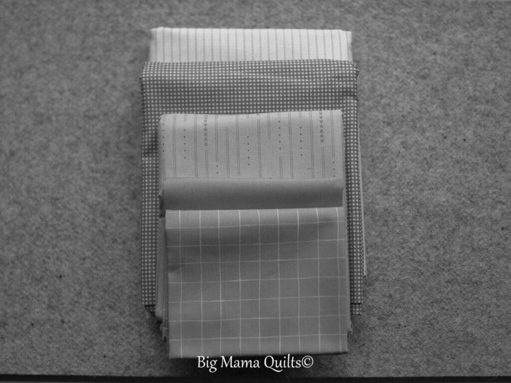 fabric bundle in black and white