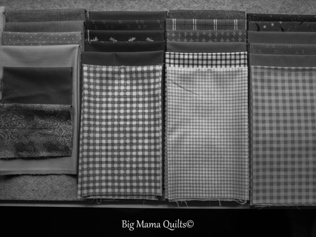 black and white image of fabric scraps