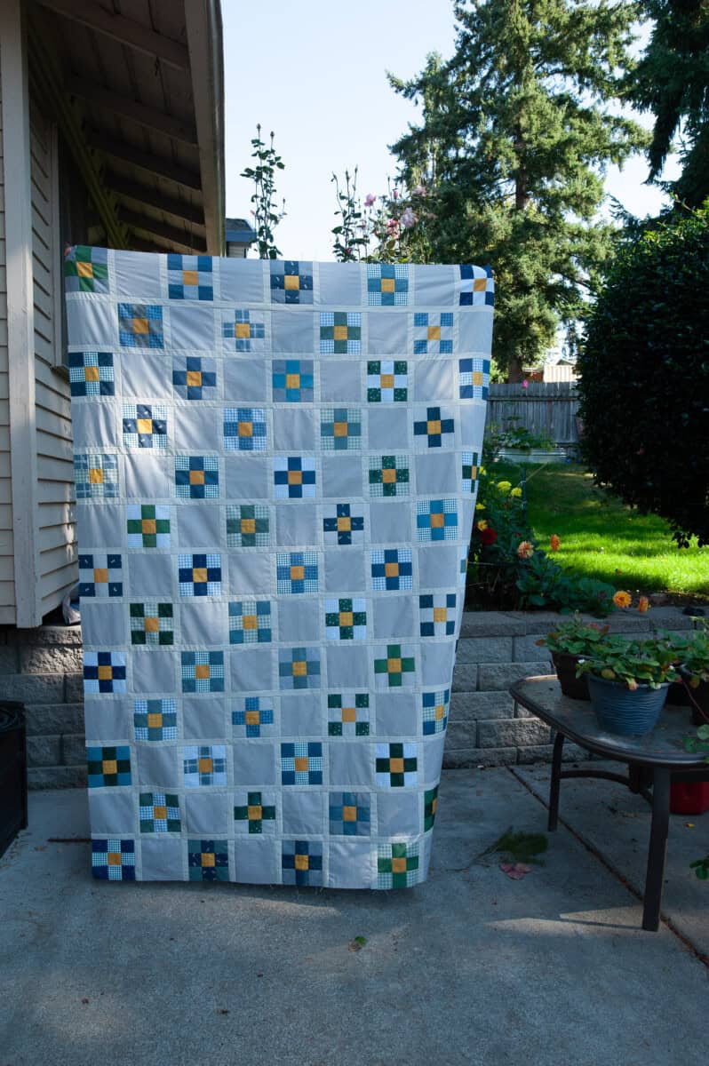 nine patch quilt with sashing