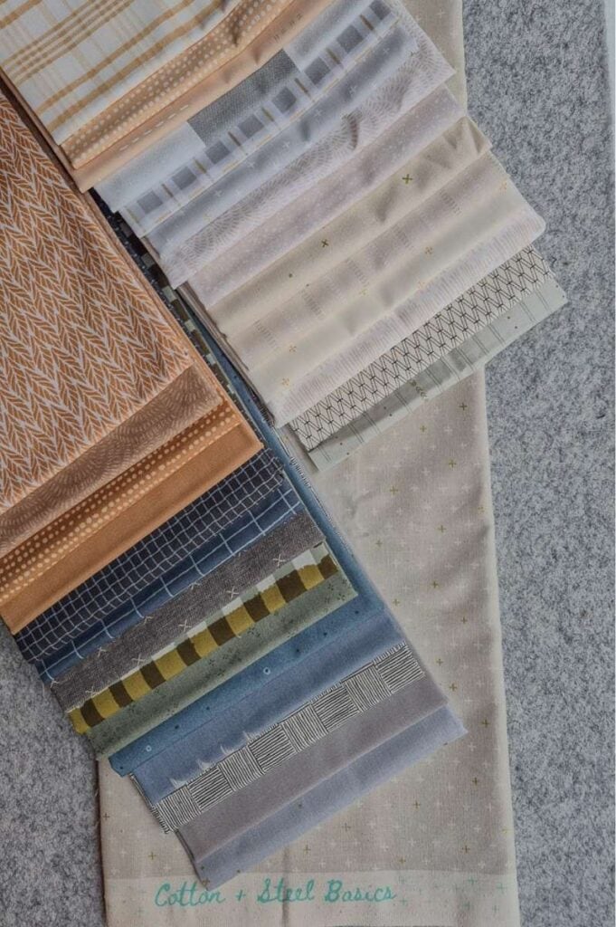 Benedict quilt a fat quarter fabric bundle dark to light neutral fabrics