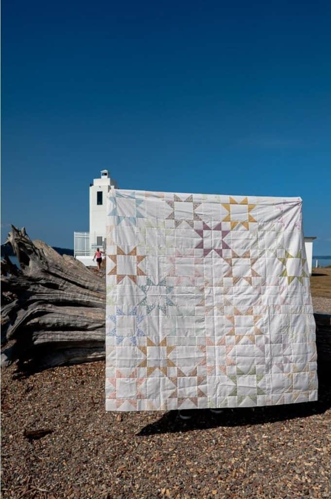 Benedict quilt a scrappy flying geese low volume quilt